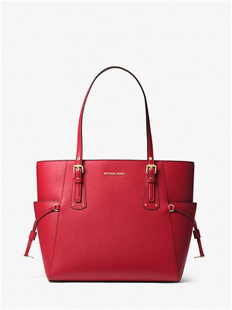 michael kors 30h7gv6t9l|Voyager Small Crossgrain Leather Tote Bag .